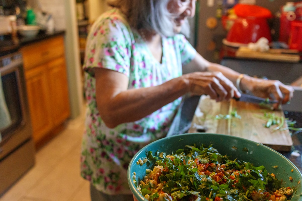 Colorful nutrient-rich immune boosting meal with fresh vegetables and herbs