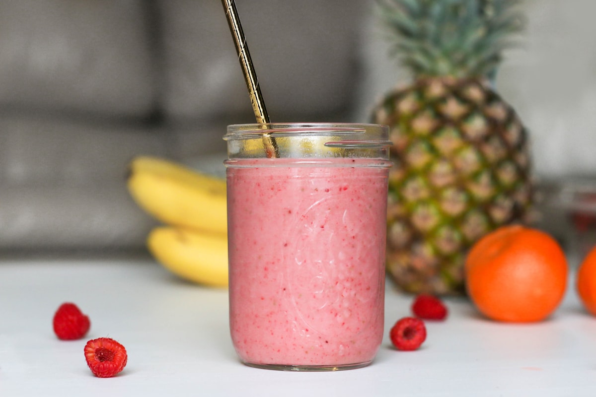 Fresh citrus vitamin C packed smoothie with orange blood orange and pomegranate seeds